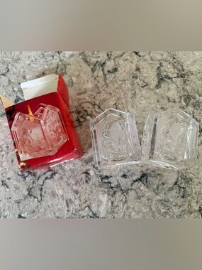 Mikasa Glass Holy Lights Votive Candle Holders Nativity Scene